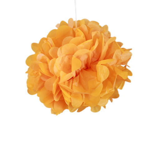 pompon orange pour décoration de mariage à l'Orientale