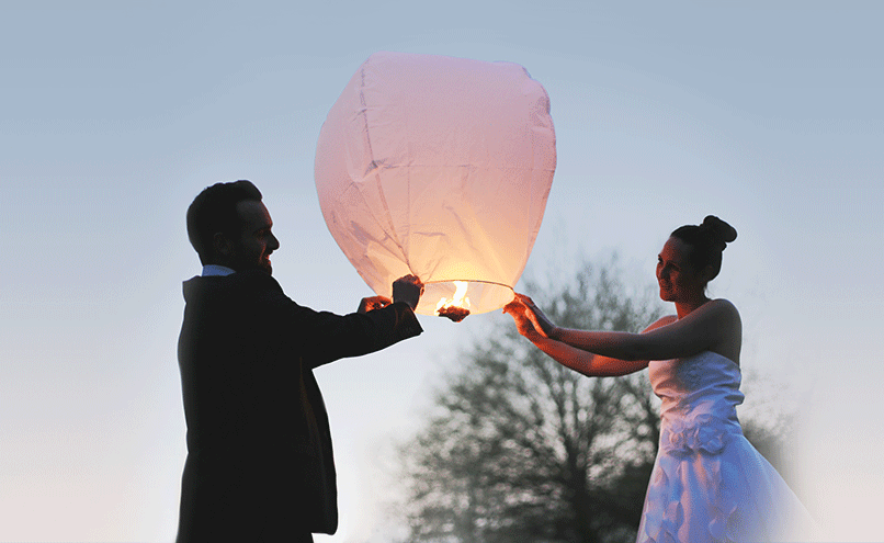 Lanterne volante pour décoration mariage