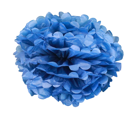 décoration de mariage avec pompon bleu marine