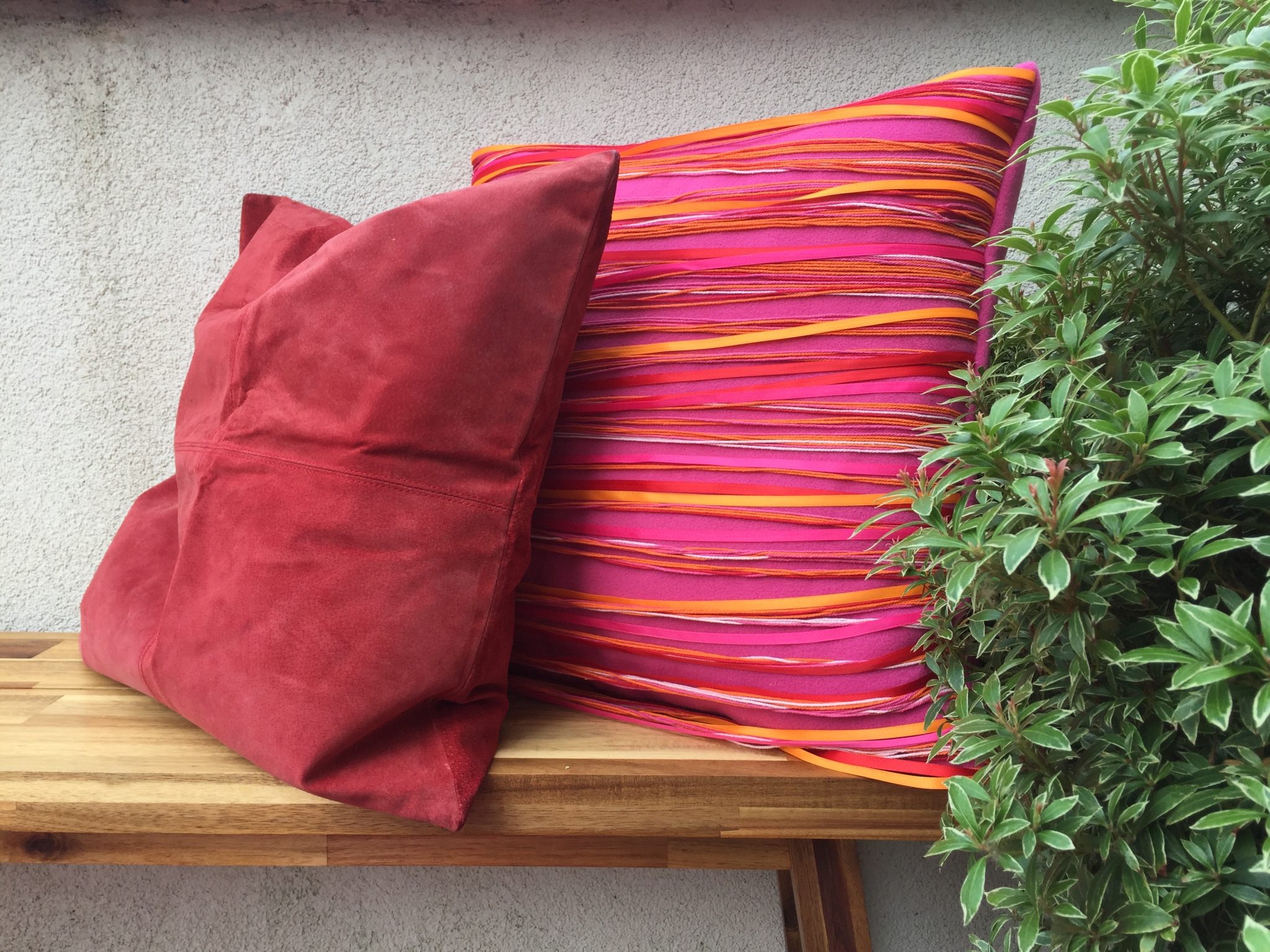 tuto diy coussin boheme rose rouge corail