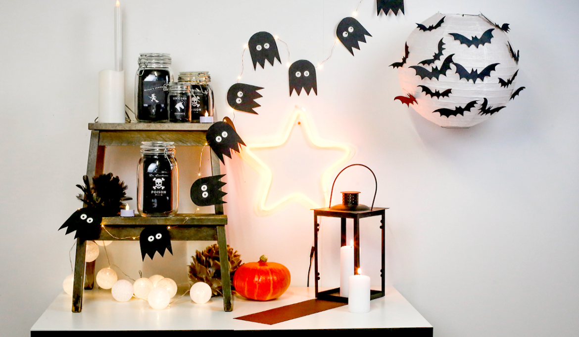 diy halloween tuto deco 2017 fantome chauve souris bocaux