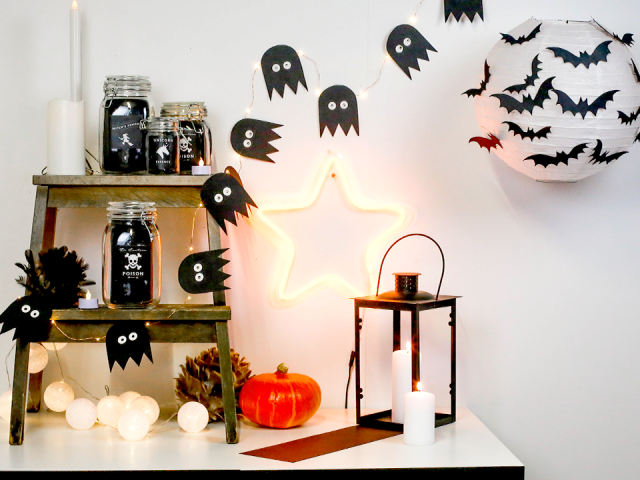 diy halloween tuto deco 2017 fantome chauve souris bocaux