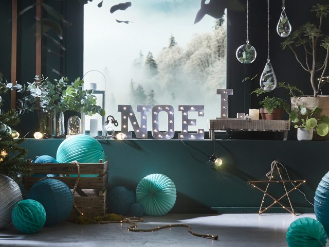 deco noel vert bleu tendance 2018 2017 fêtes