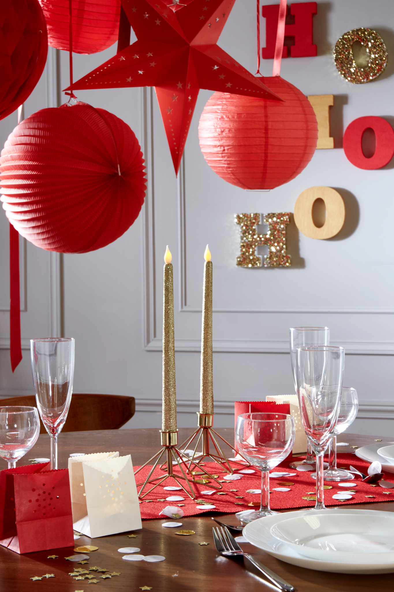 decoration fêtes noel or rouge 2017