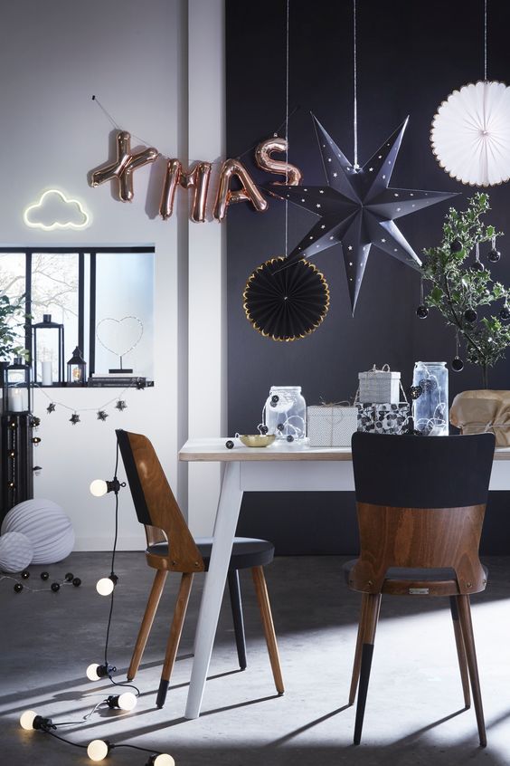 Décorations de noel tendance 2018 2017 noir blanc