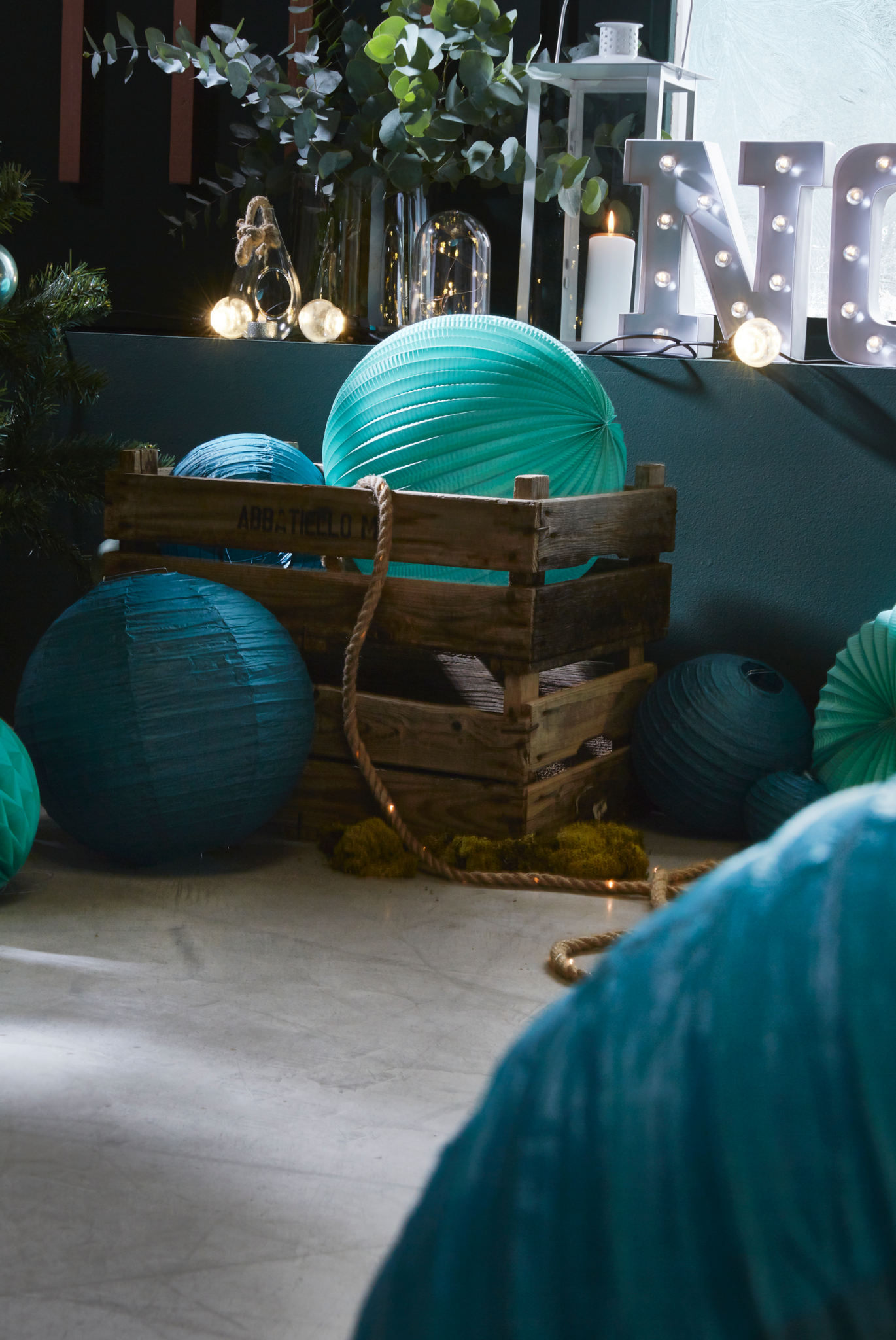 décoration de noel vert bleu bois tendance 2018 2017