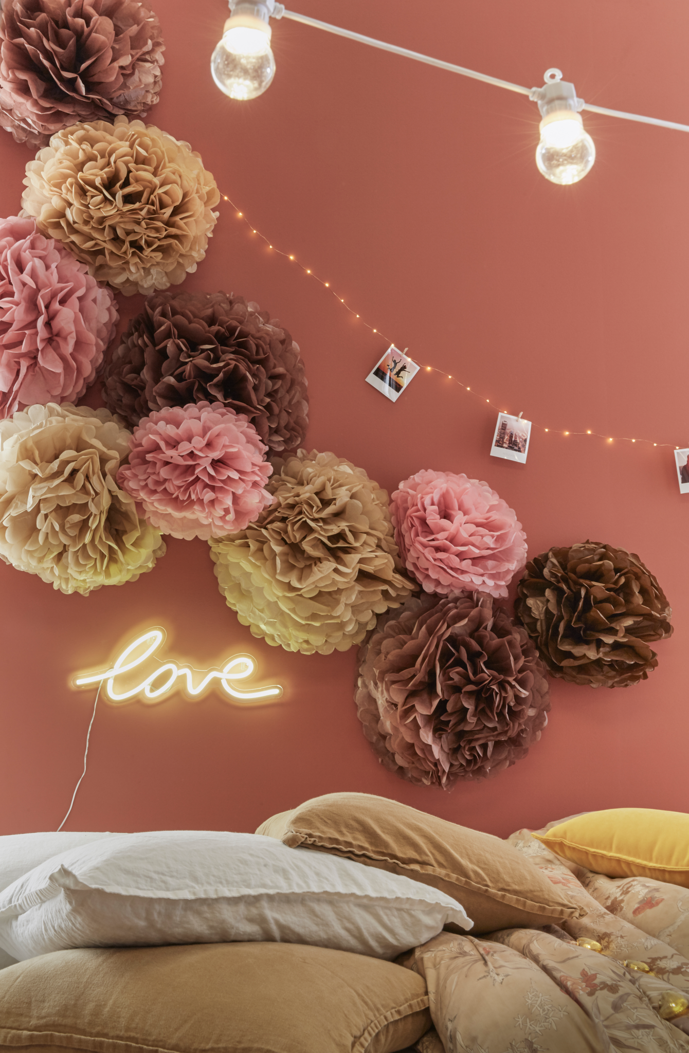 pompons saint valentin décoration tendances couleurs 2018 chambre intérieur