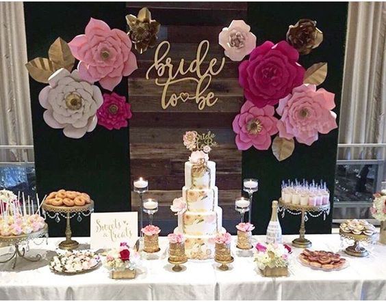 candy bar mariage gateau fleurs papier tendance deco 2019