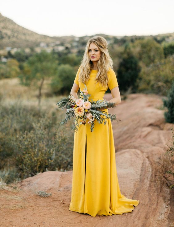 moutarde jaune mariage tendance couleurs 2019 mariée