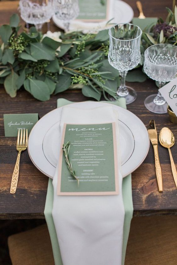 vert sauge decoration mariage 2019 tendances