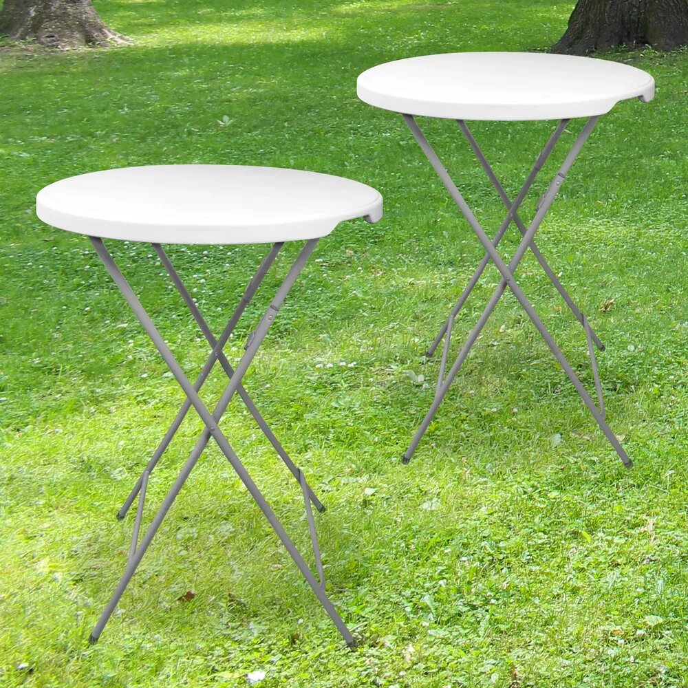 table haute mange debout pliante ronde blanche pour jardin, bar, mariage, reception, ceremonie, evenement