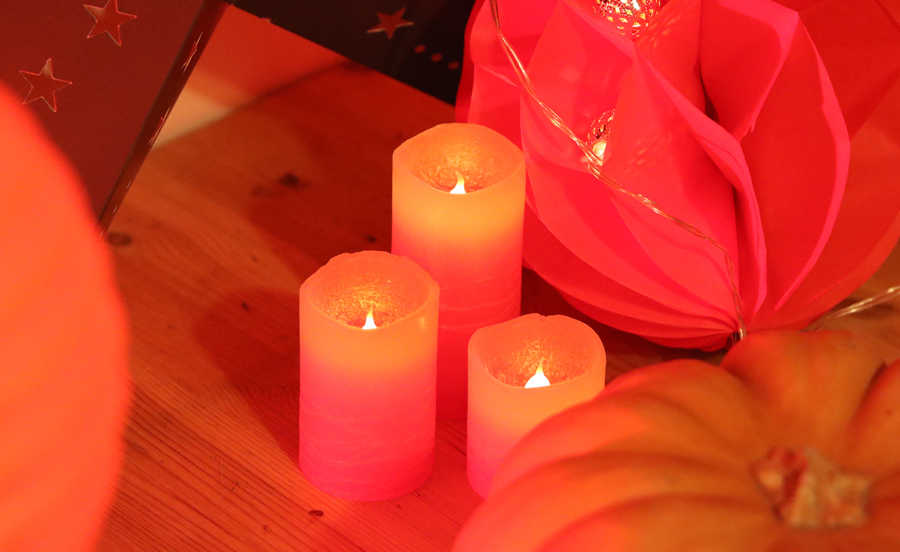 bougie et deco de table de saint-valentin