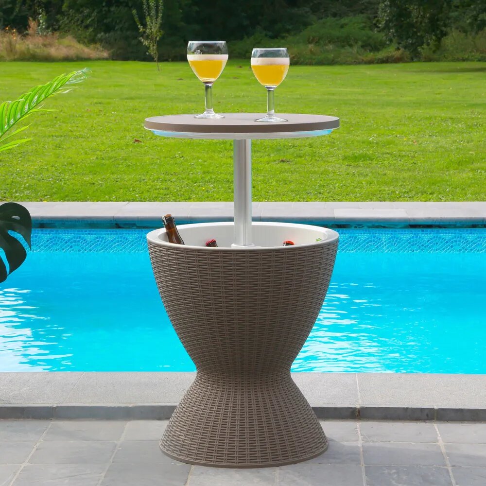 table de jardin avec glacière intégrée 