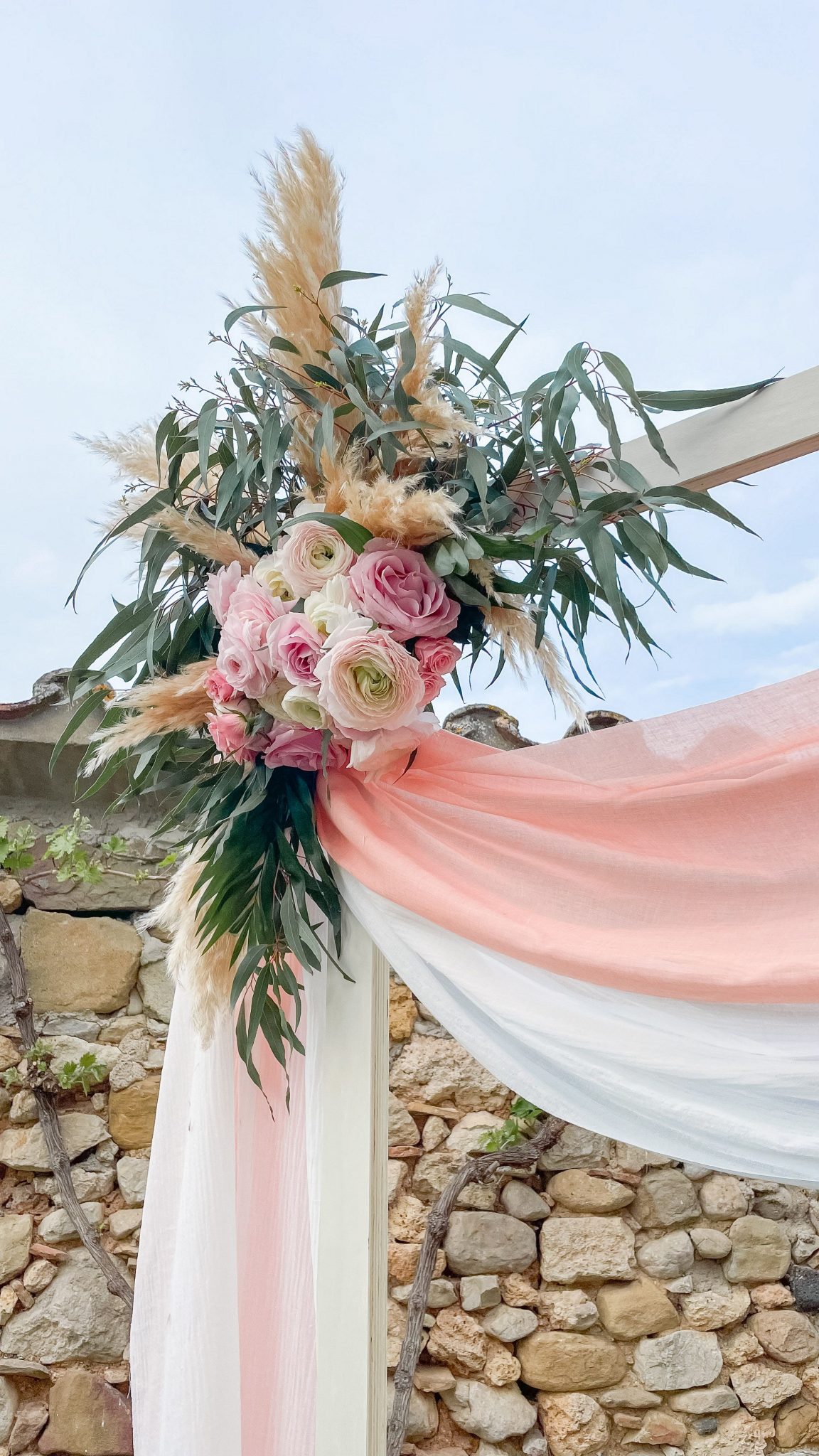 Lot De 6 Arcs De Chaise Mariage – Rose Fard à Joues – Décor Banc Et Allée
