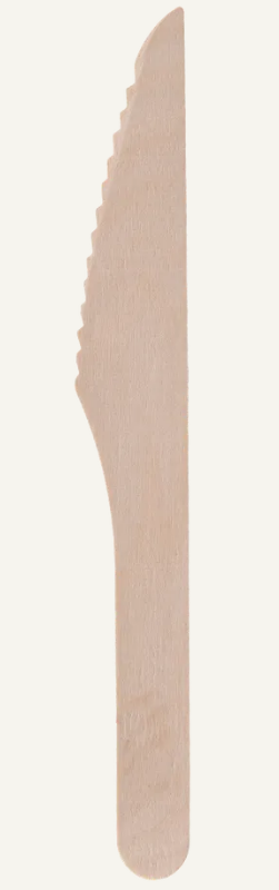 couteau jetable en bois