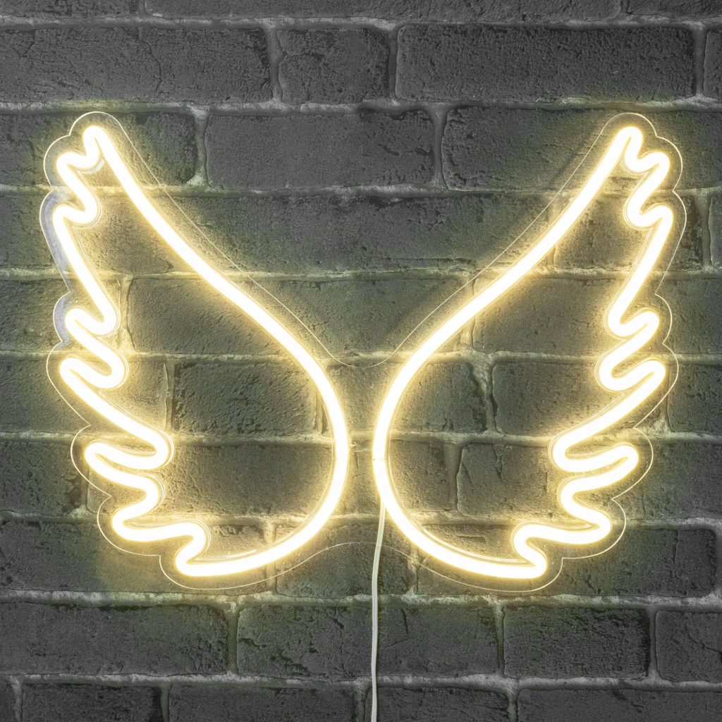 lampe néon ailes d'ange décoration chambre salon 