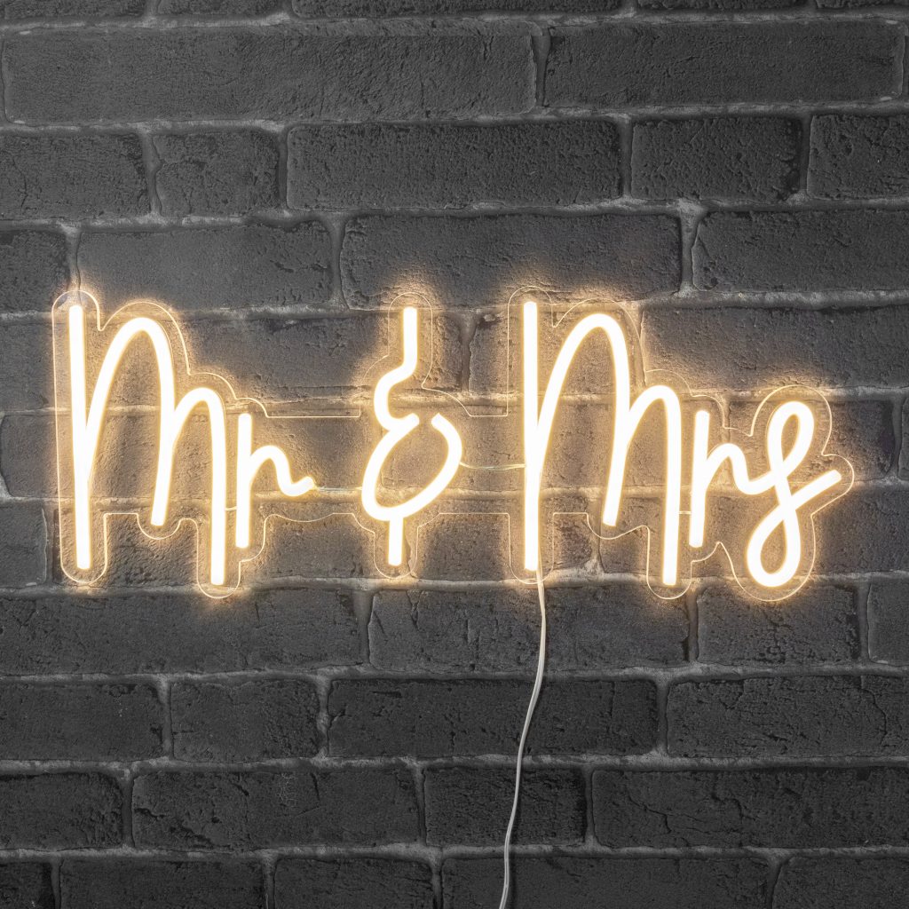 lampe néon mariage mr et mrs