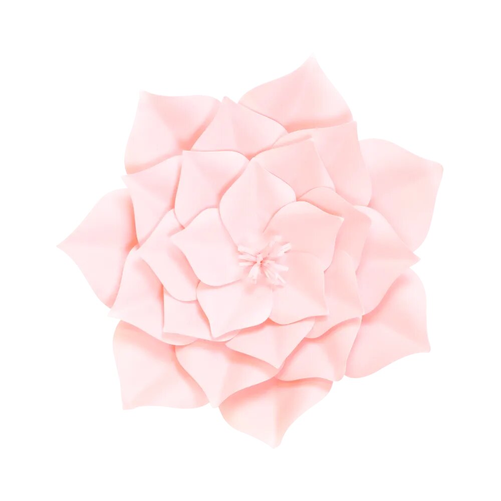 fleur papier rose pâle gardénia 30cm pour voiture de mariage