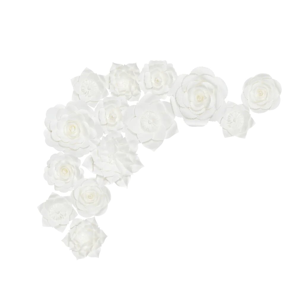 kit fleurs blanches papier pour voiture de mariage